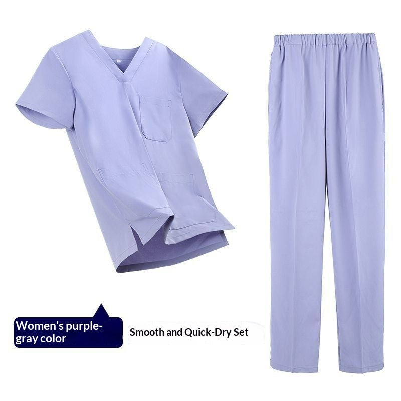 Womens Elastic Short Sleeve Surgical Gown For The Operating Room