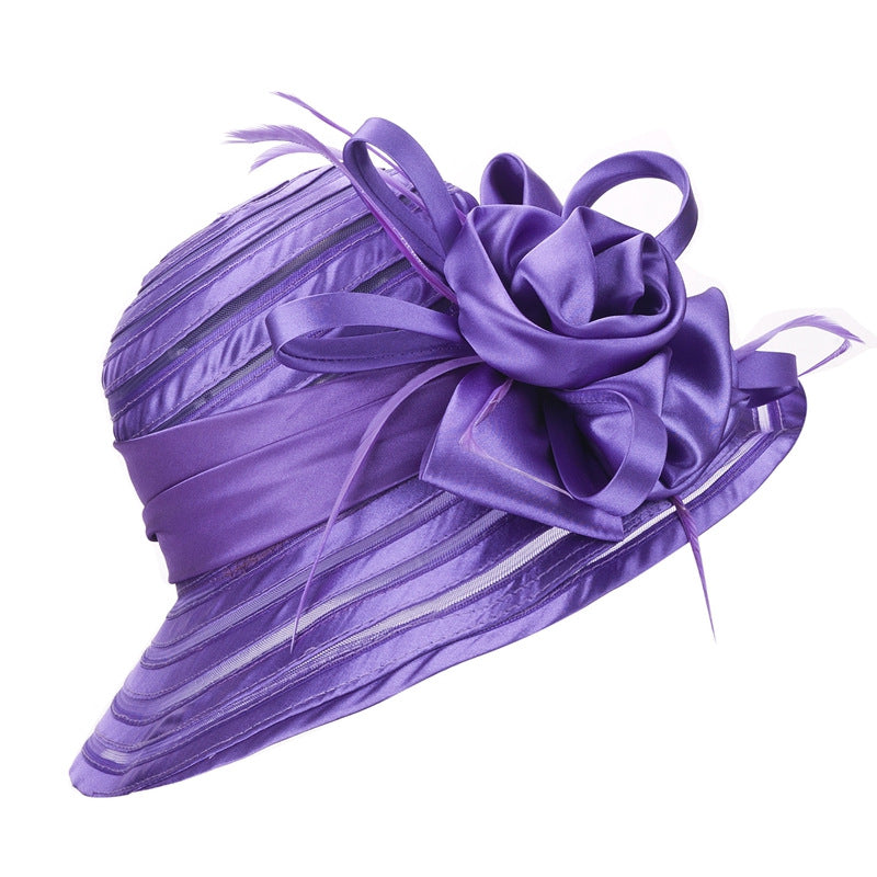 European And American New Crystal Organza Banquet Hat