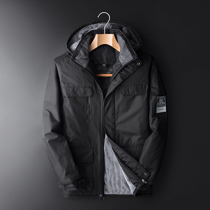 Windproof And Warm Mountaineering Suit With Removable Cap