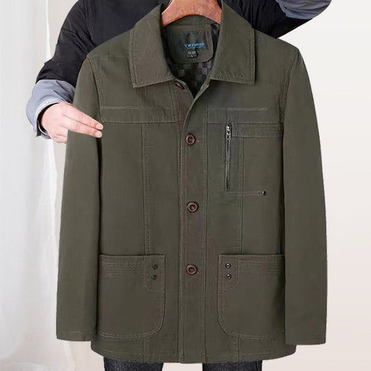 Cotton Jacket Men's Spring And Autumn Middle-aged Business Leisure Coat Dad Wear