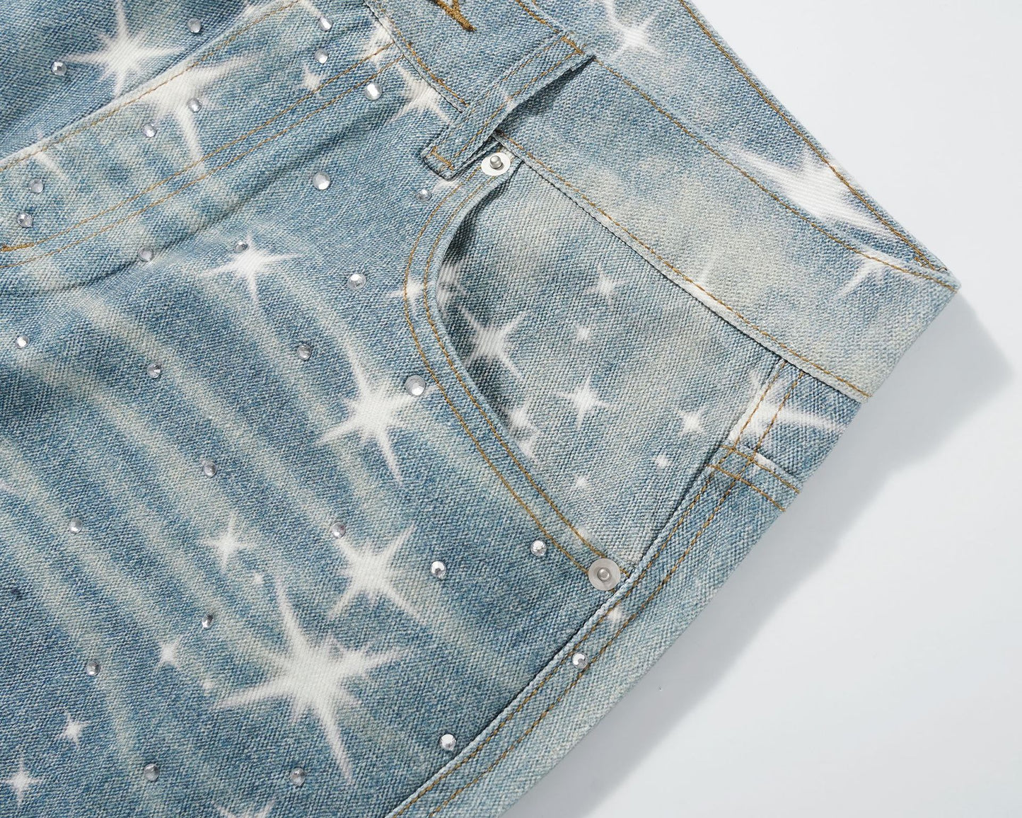 Women's Loose Printed XINGX Stacked Jeans
