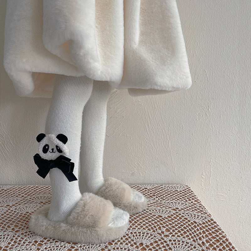 Autumn And Winter Cute Panda Bow Female Thermal Pantyhose