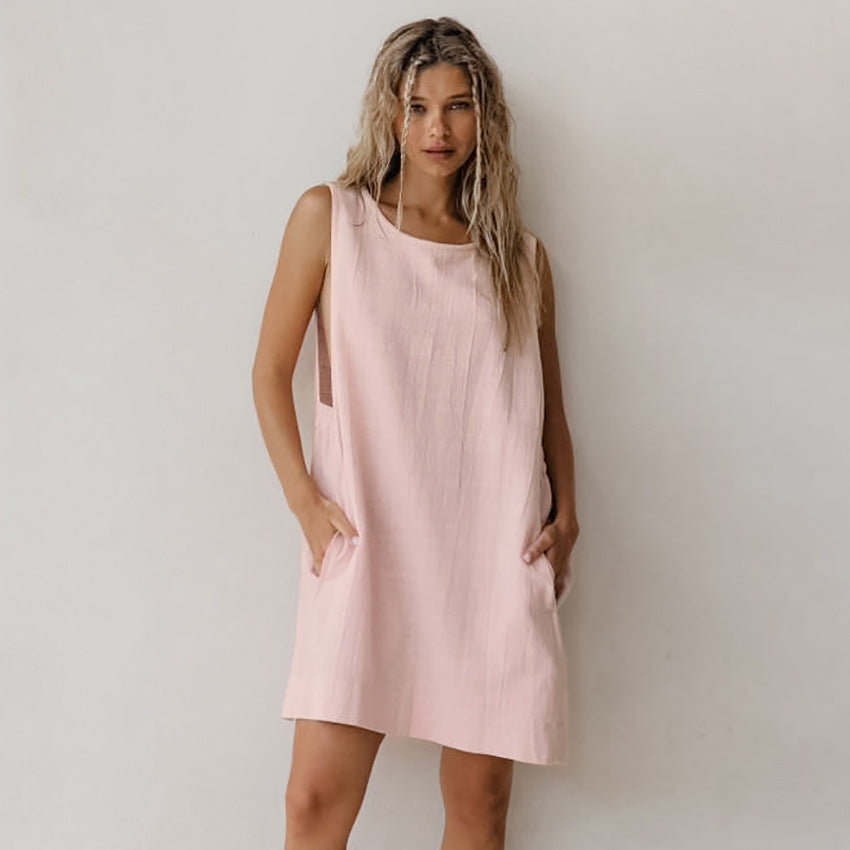 Casual Round-neck One-piece Nightdress For Womencomfortable And Breathable