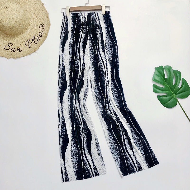 Spring And Summer Women's Wide-legged Pants High Waist Pleated