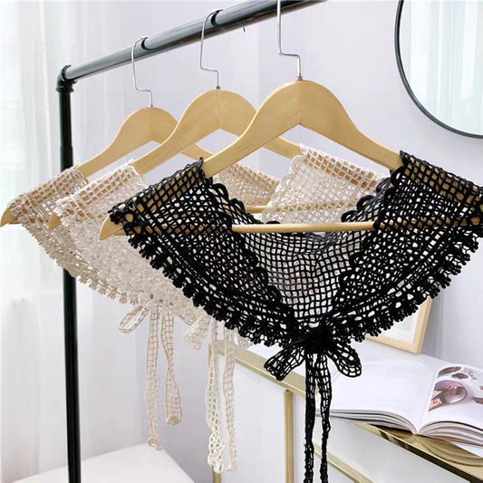 Thin Hollow Lace All-matching Short Lace Small Scarf