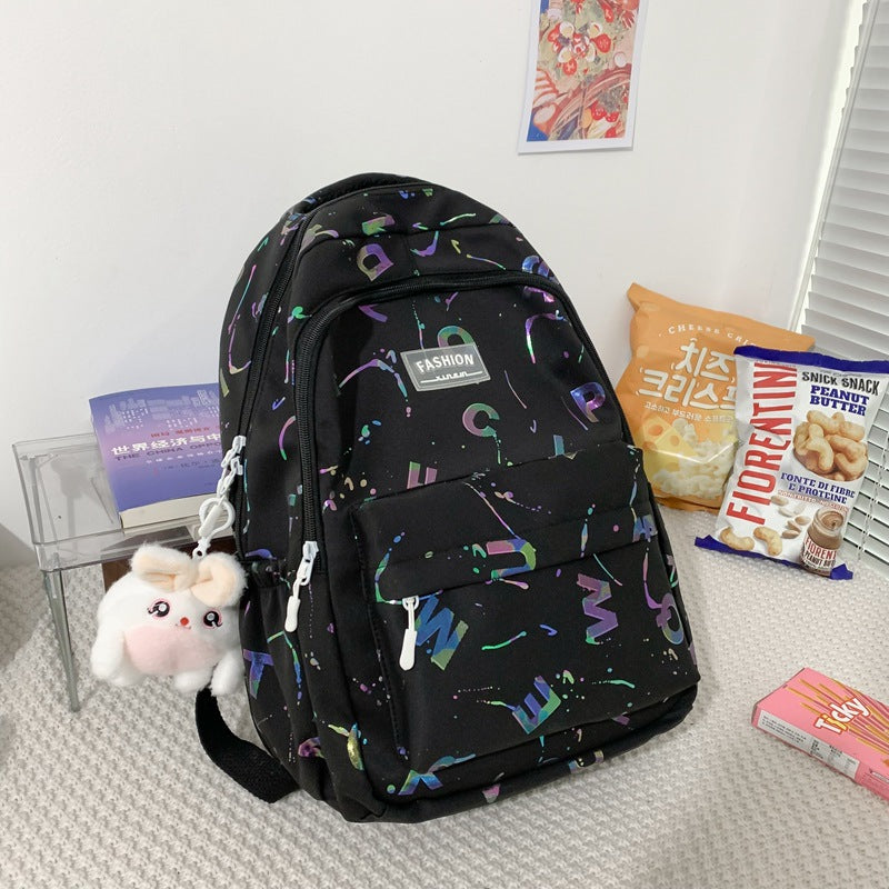 New Backpack Simple Fashion Letters Large Capacity Casual Computer Bag