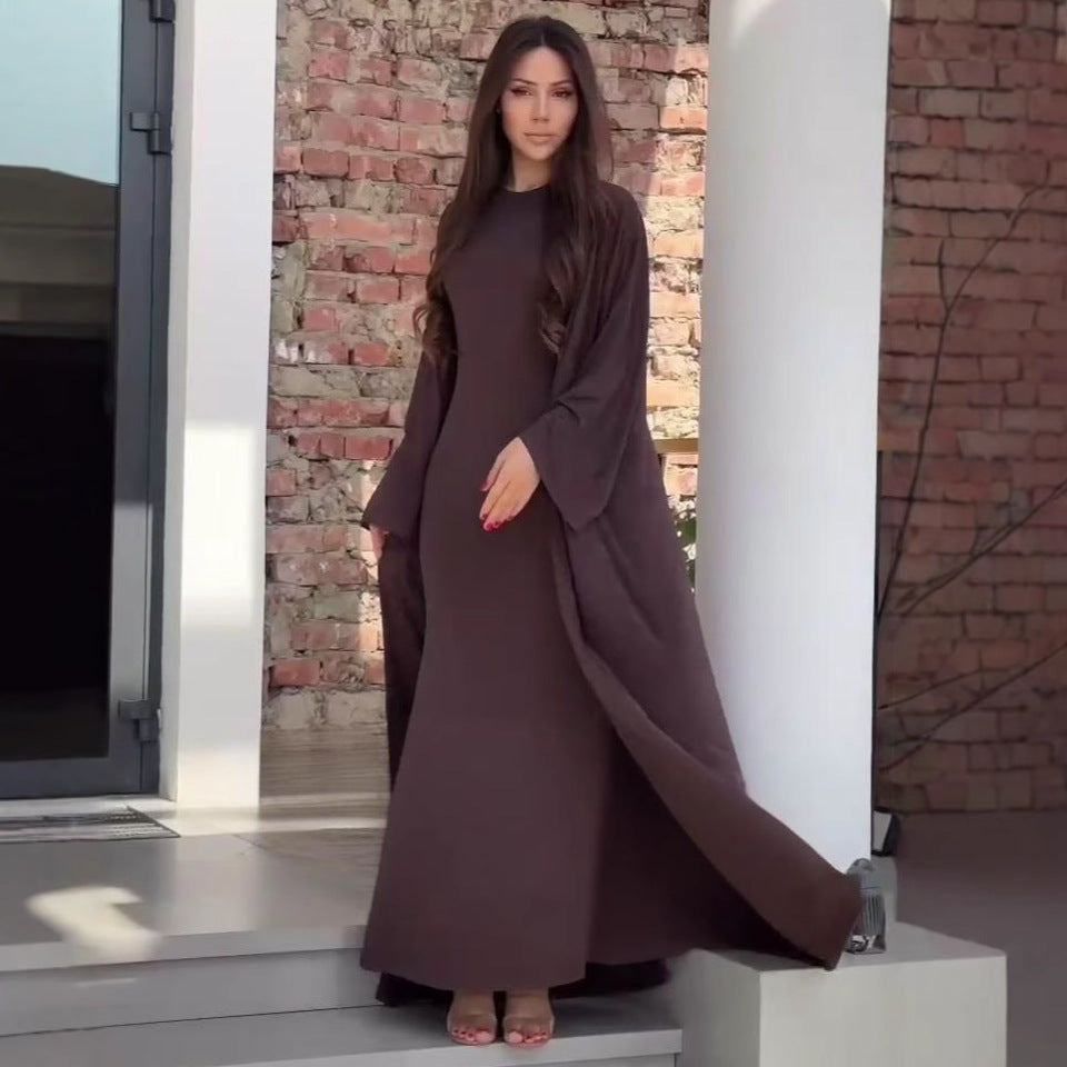 Two-piece Long Dress Set For Women With Long Sleeves