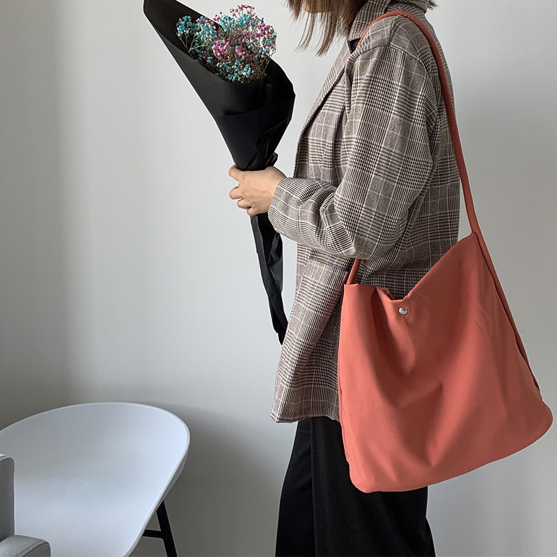 Simple Solid Color Nylon Canvas Bag