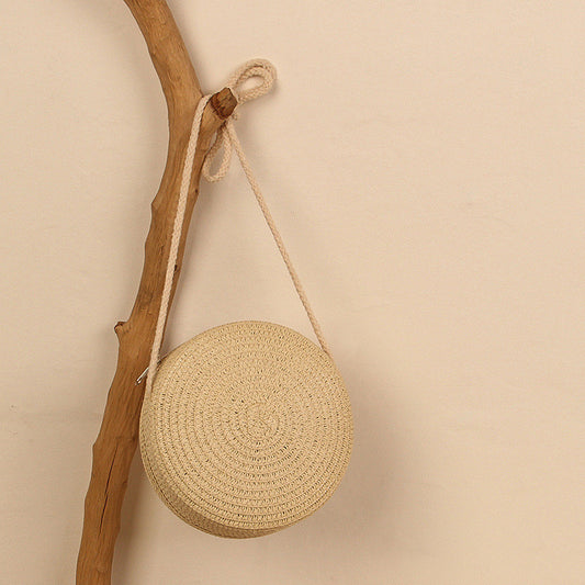 Solid Color Straw Phone Bag For Women