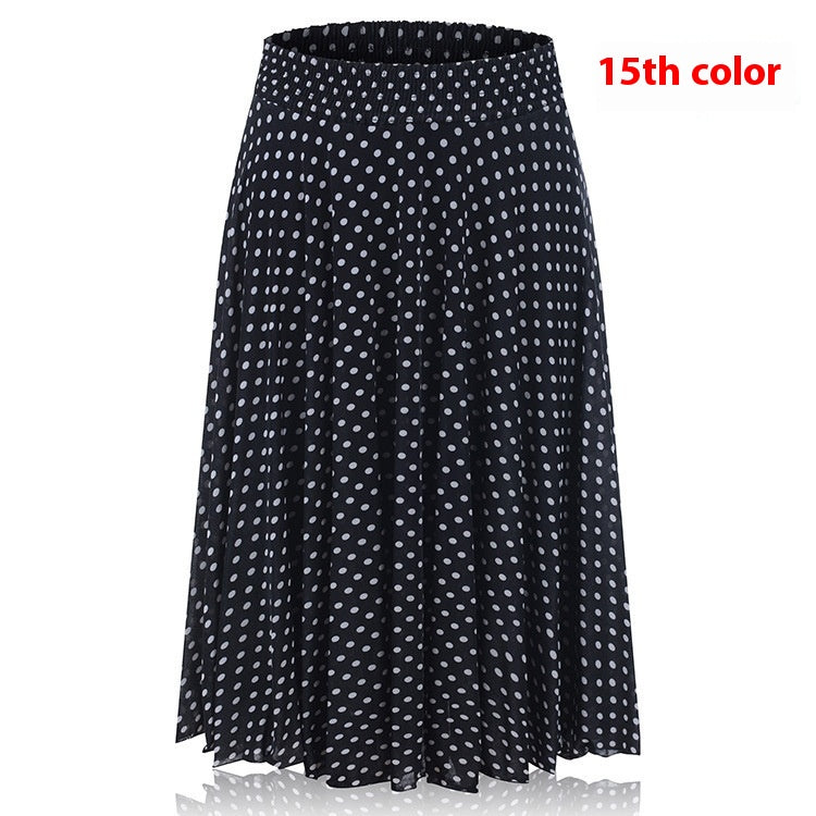 Mom Ice Silk Sundress Women's Skirt Middle-aged Skirt