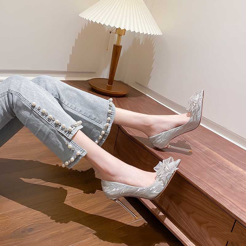 Stiletto Butterfly Pointed Toe French Shoes Are Not Tired