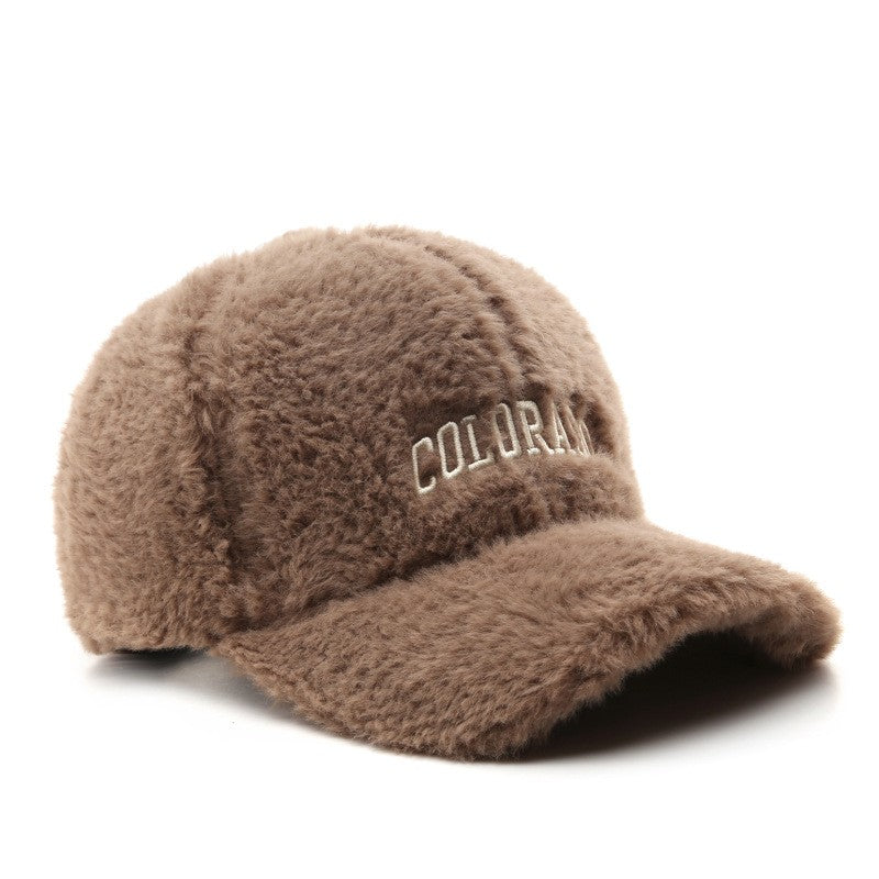 Plush Autumn And Winter Fashion Vintage Female Alphabet Embroidery Duck Hat