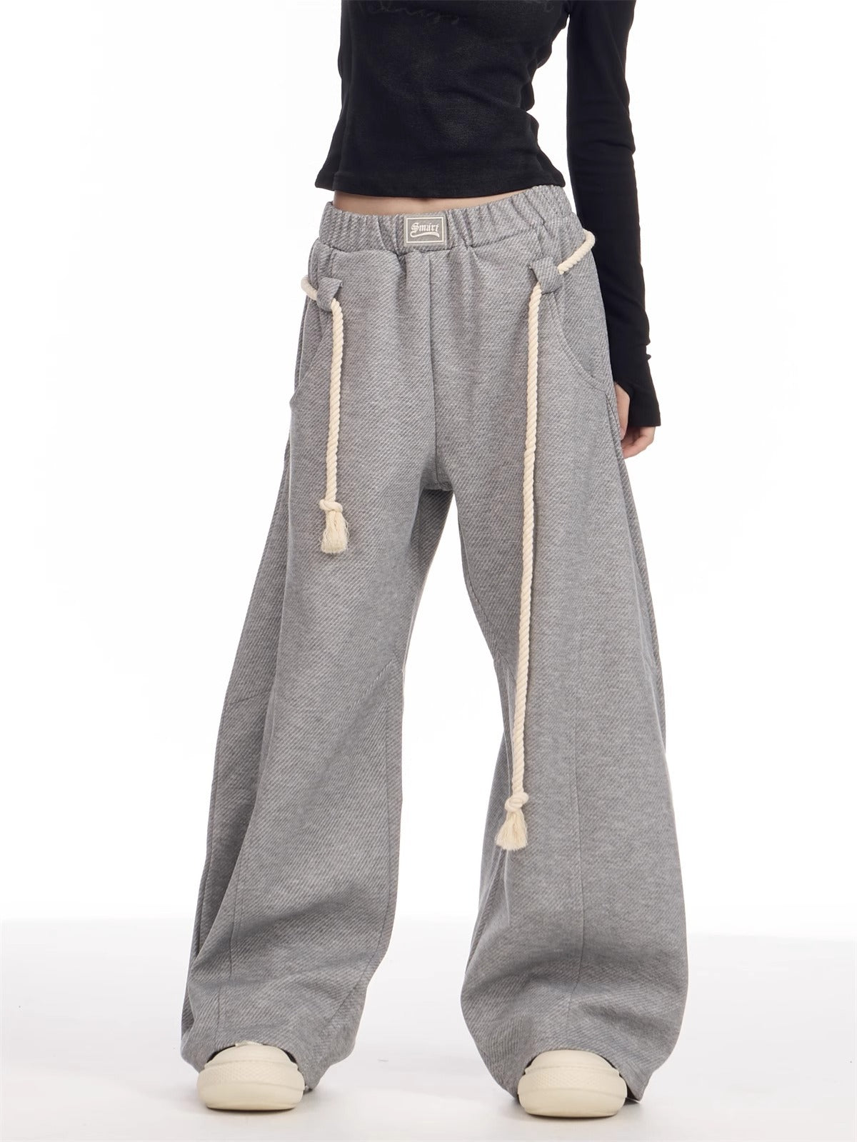 Retro Sports Pants Female Loose Wide Leg Leisure Sweatpants