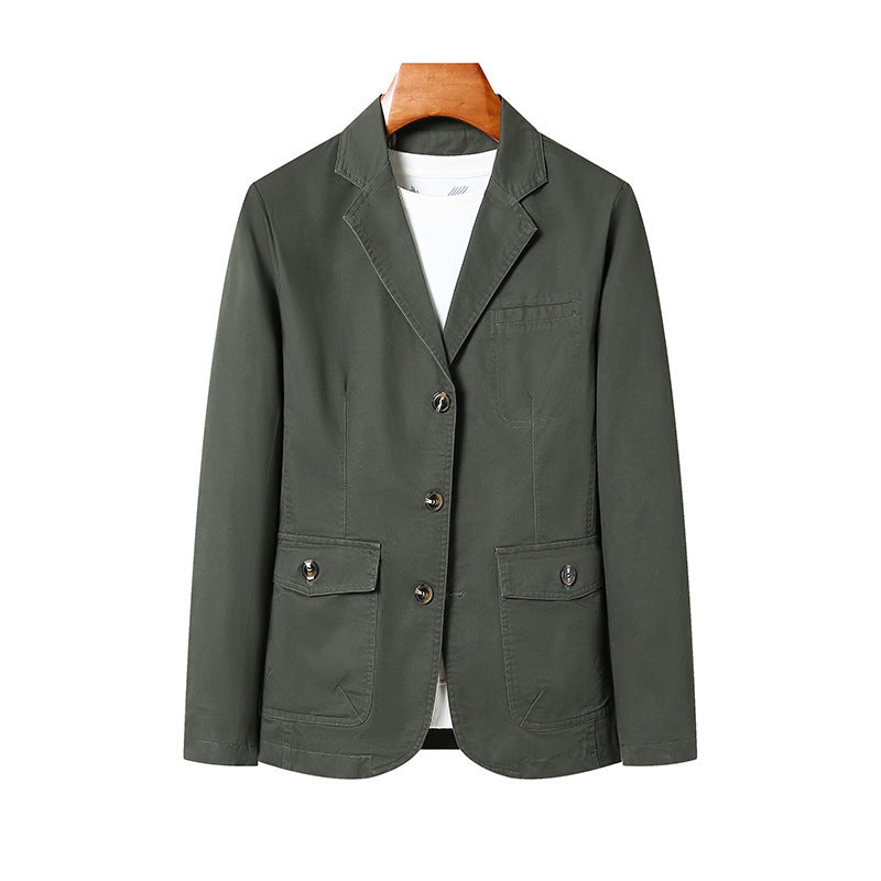 Men's Casual Loose Washed Cotton Business Coat