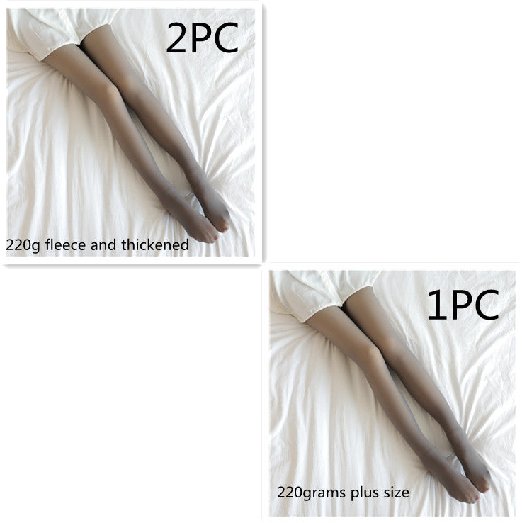 Fake Translucent Plus Size Leggings Fleece Lined Tights Fall And Winter Warm Fleece Pantyhose Women Fleece Lined Pantyhose Thermal Winter Tights