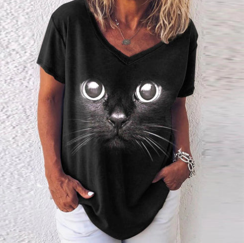 T-shirt Animal Print Casual Loose Street Trend