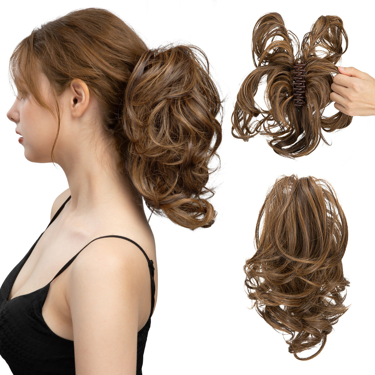 Wig Grip Ponytail Short Female Adjustable Fluffy Natural Short