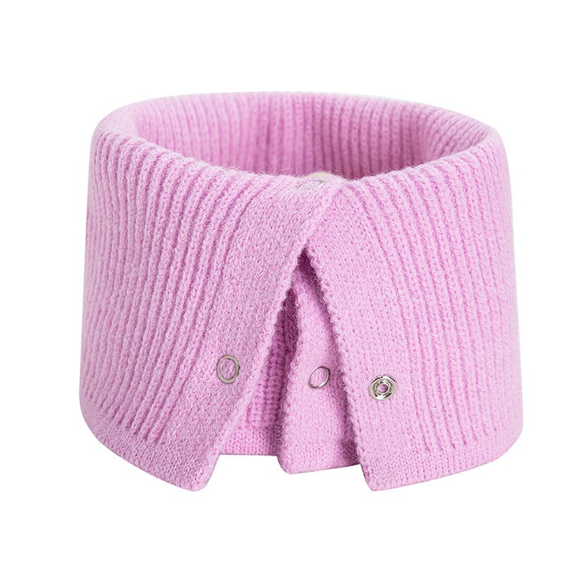 Autumn And Winter Students All-match Neck Warm Button Bandana