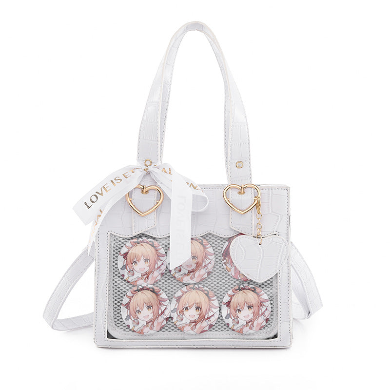 Quadratic Crocodile Pattern Women's Crossbody Tote