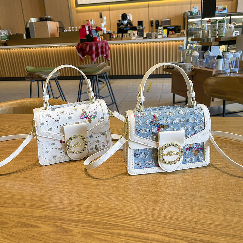 Fashionable Color Clash With Brick Ladies Handbag