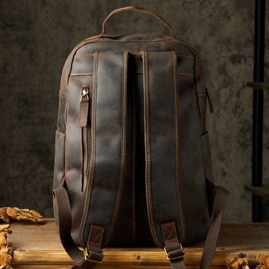 Handmade Backpack Men's First Layer Cowhide Retro