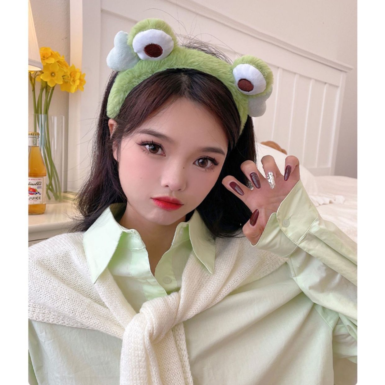 Plush Frog Headband Autumn And Winter