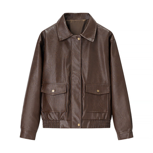 Retro Old Money Style Coat Motorcycle Clothing Jacket