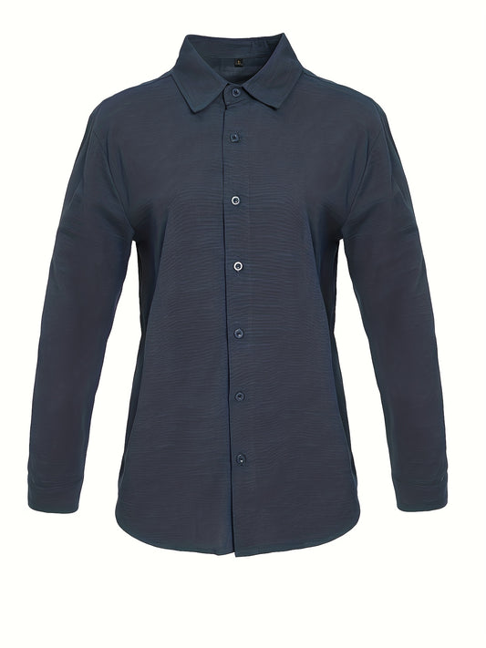 Loose Colored Lapel Long-sleeved Casual Men's Shirt For Teenagers