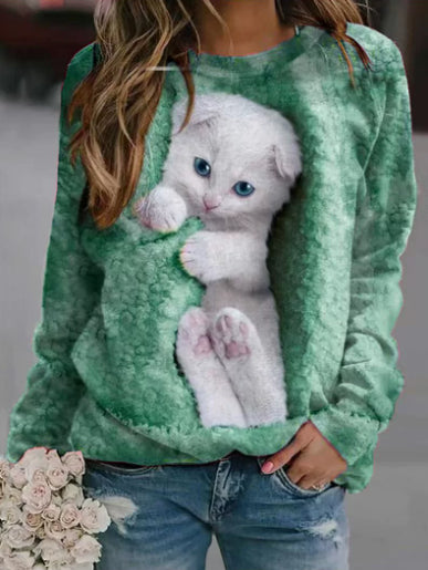 Women's Pullover Round Neck Irregular Sweater