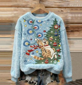 Digital Print Atmosphere-Boosting Flannel Hoodie 3D