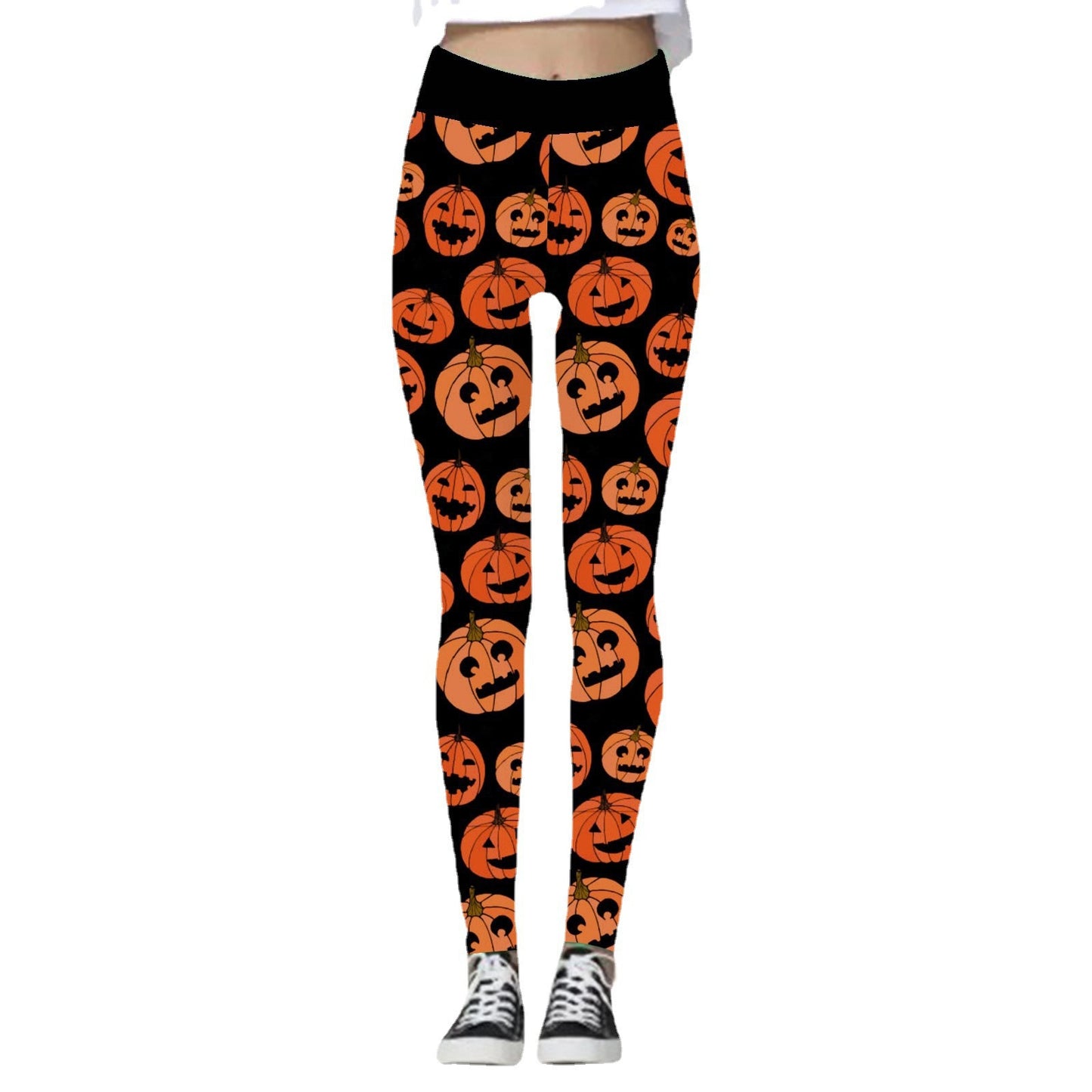 Halloween Women's Yoga Pants Pumpkin Skull