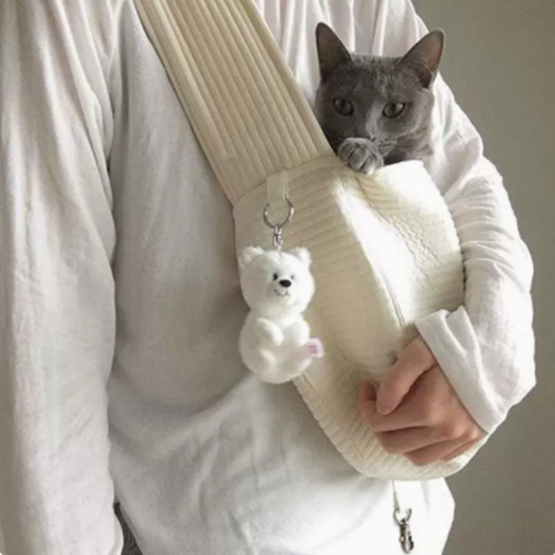 Portable Pet Cat Dog Backpack Canvas One Shoulder Bag