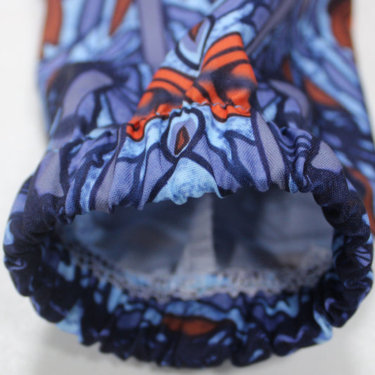 Contrast Print Zip-Up Long Bodysuit