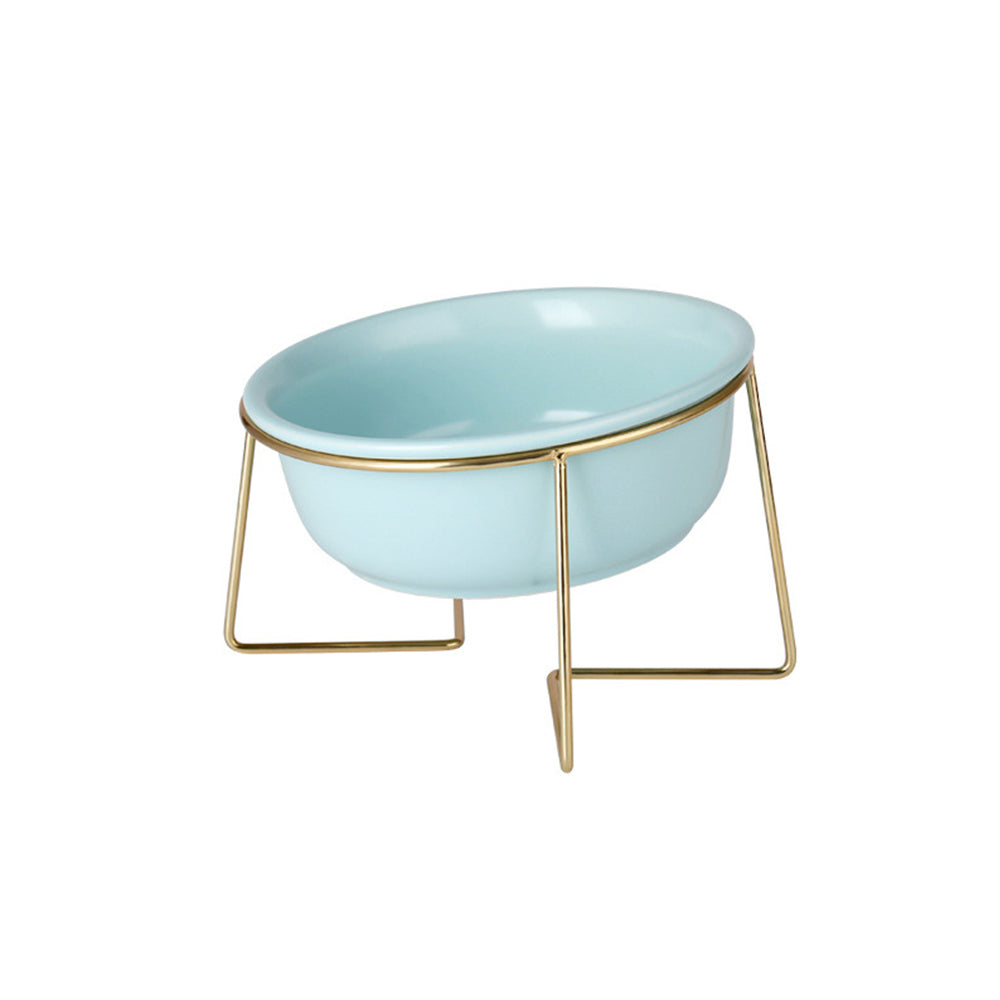 Cat Bowl Oblique Mouth Tilted Ceramic Pet Bowl Cat Food Bowl
