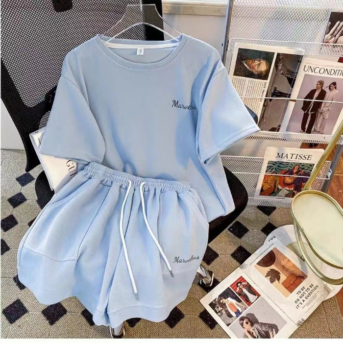 Figure-flattering Casual Wide-leg Pants Two-piece Set