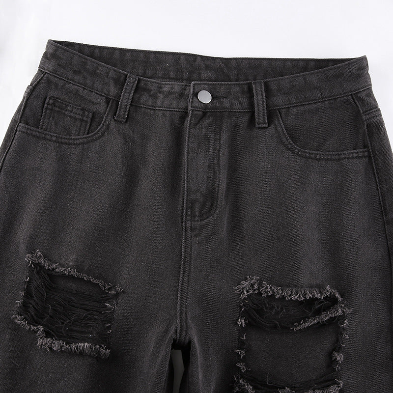Casual Trendy Sexy Women's Jeans With Ripped Raw Edges