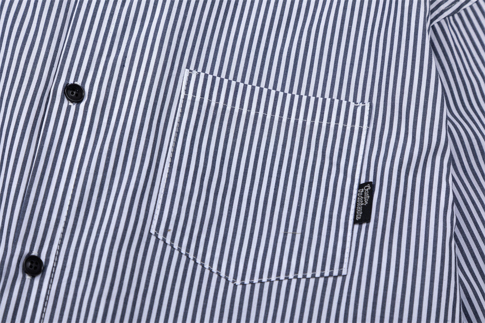 Spring And Autumn Vertical Striped Long-sleeved Shirt