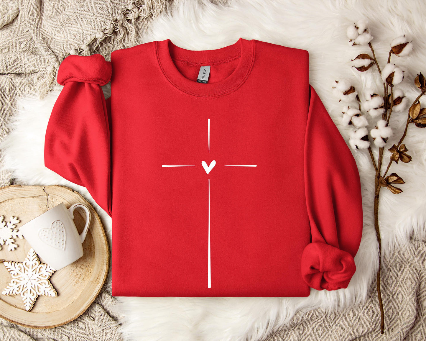 Heart-shaped Cross Casual Loose Sports Sweater
