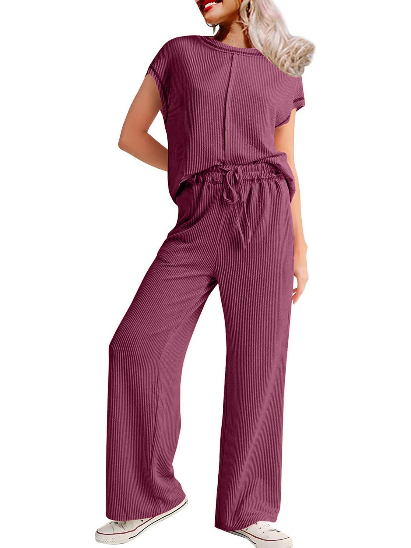Three-quarter Sleeve Casual Women's Pants Loose And Slimming Trousers