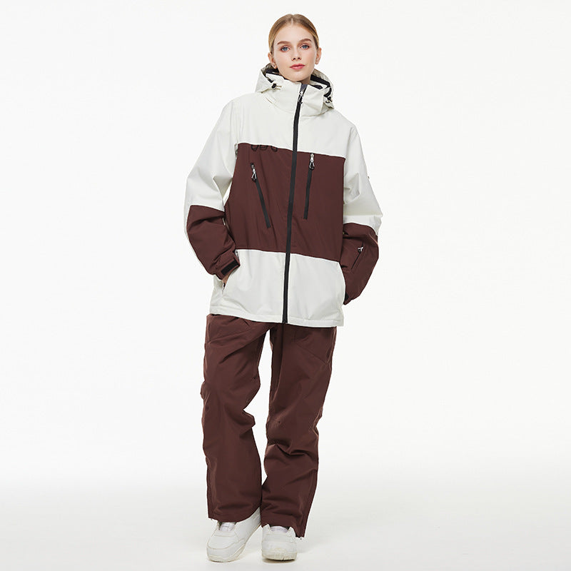 Suit Set Outdoor Windproof And Waterproof Snowboard Alpine Ski Jacket And Pants