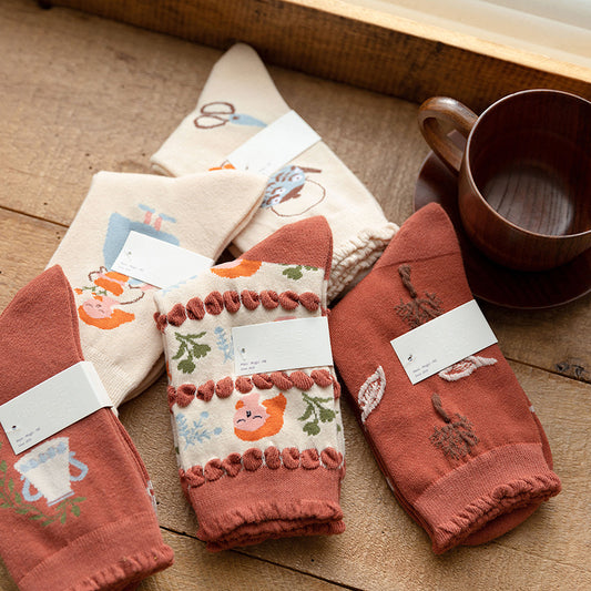 Female Mid-tube Japanese Ins Hyuna Style Retro Women's Socks