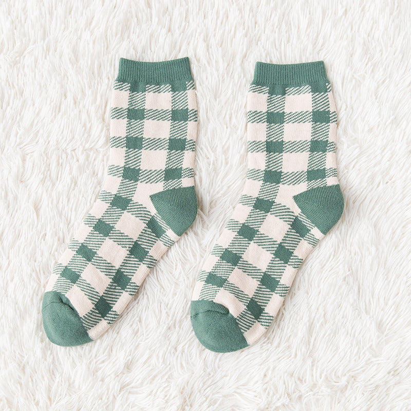 Women's Mid Tube Pure Cotton Fleece Socks
