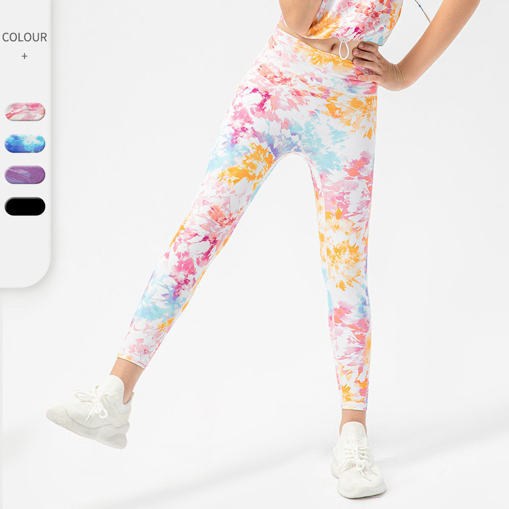 Girls' Tight Trousers Graffiti Printing Running