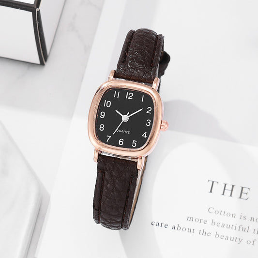 Women's Stainless Steel Imitation Leather Watch