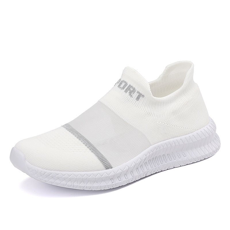 Breathable Casual Couple Running Flying Woven Sports Sock Shoes