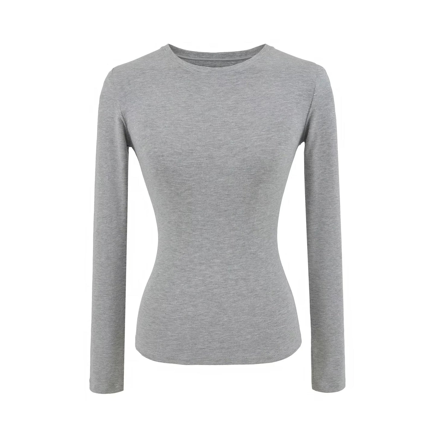 Womens Slim-fit Figure-flattering Base Top With A Round Neckline And An Hourglass Waist