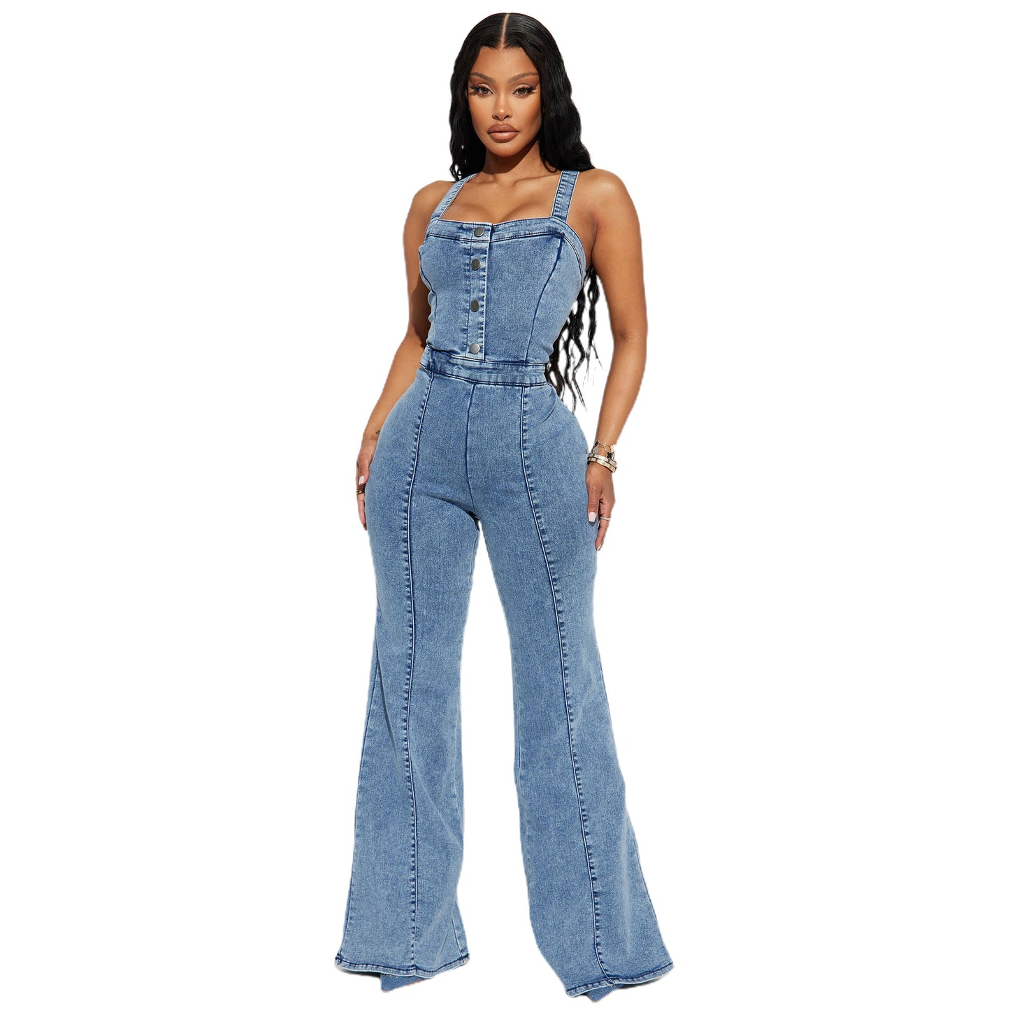 Jumpsuit Women's New Washed Suspender Wide-leg Pants Slim Fit Slimming