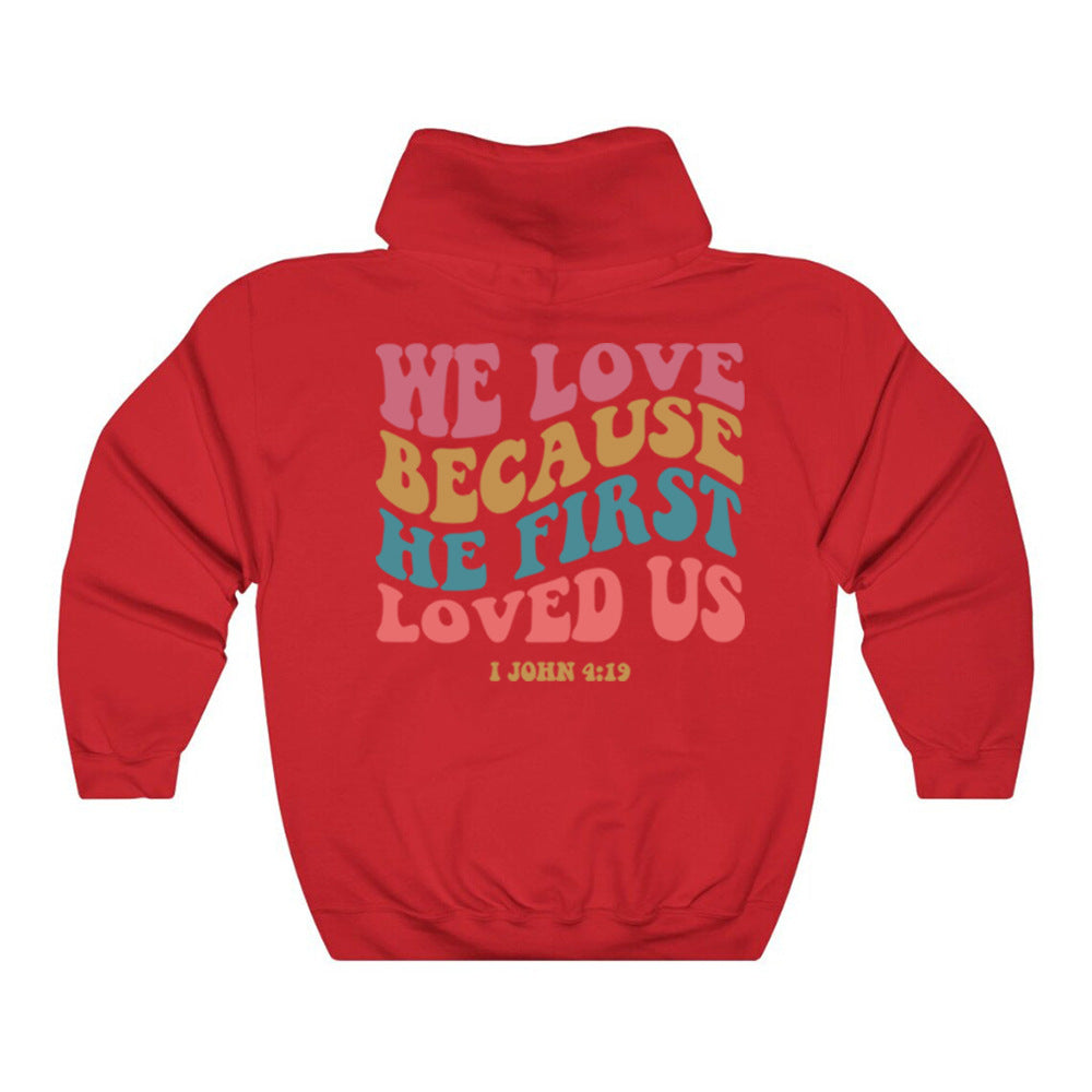 Ensfarvet sweatshirt med print til kvinder