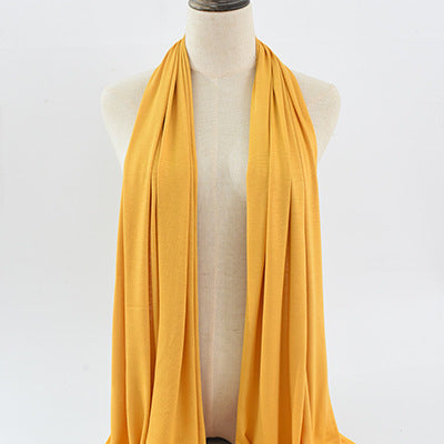 Solid Color Rayon Jersey Women's Scarf Mercerized Cotton Modal Kerchief