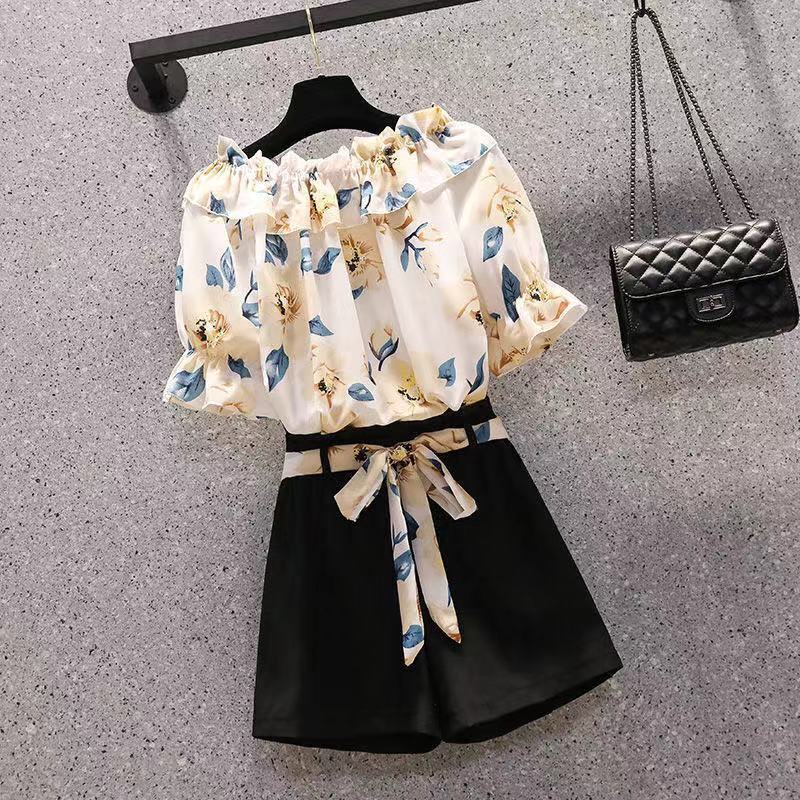 Large Size Slimming Women's Shorts Suit